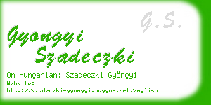 gyongyi szadeczki business card
